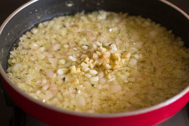 chopped ginger and garlic added