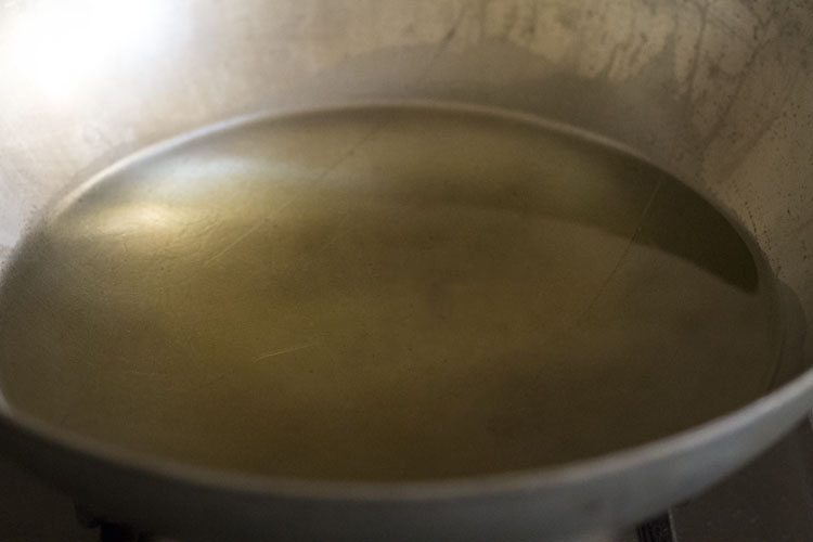 heating oil in a pan