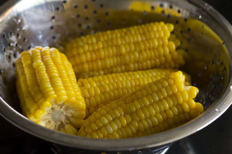 drain the water and let the corn cool