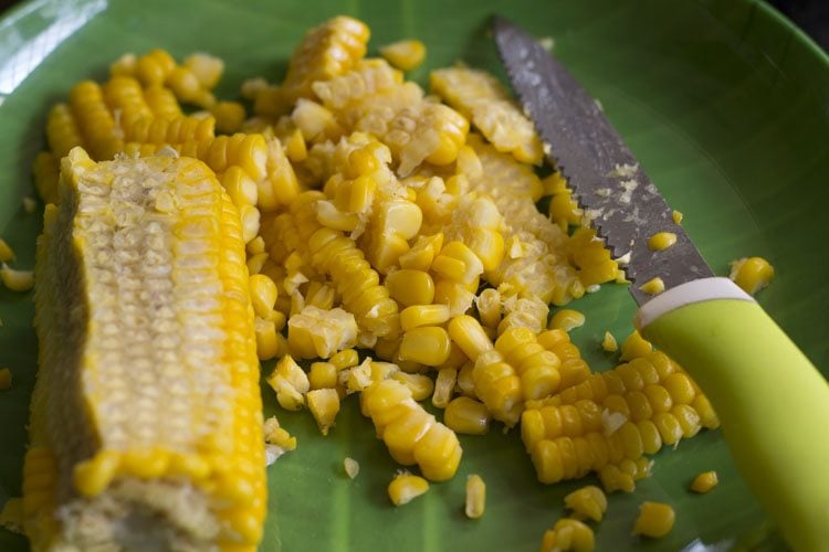 Remove the corn kernels