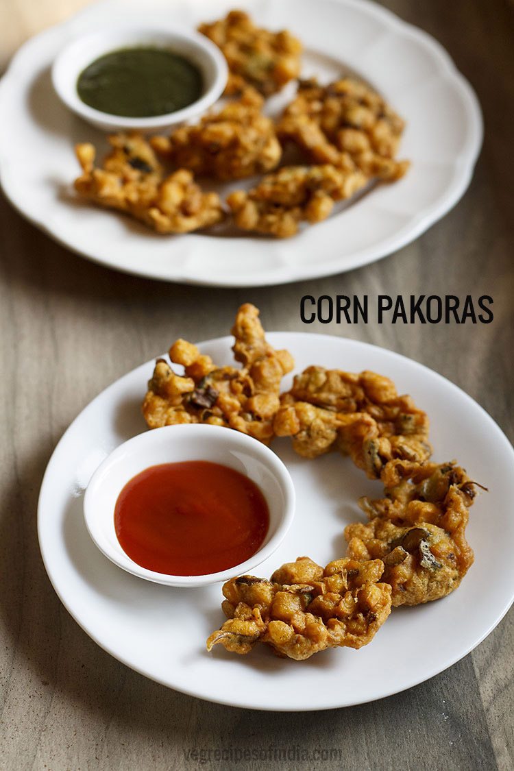 corn pakora, corn fritters recipe 