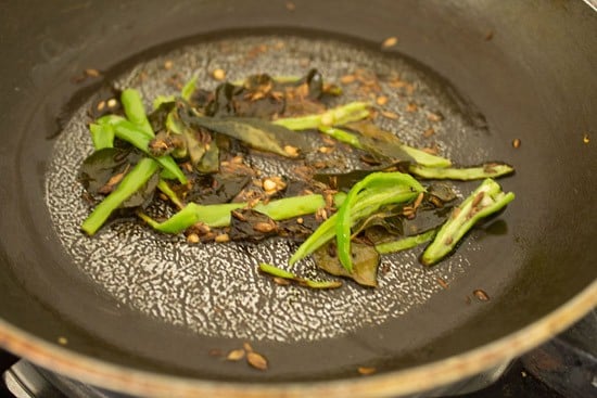 preparing tempering for dal. 