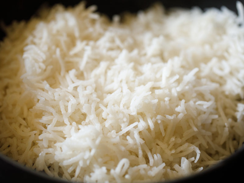 cozido arroz branco adicionado