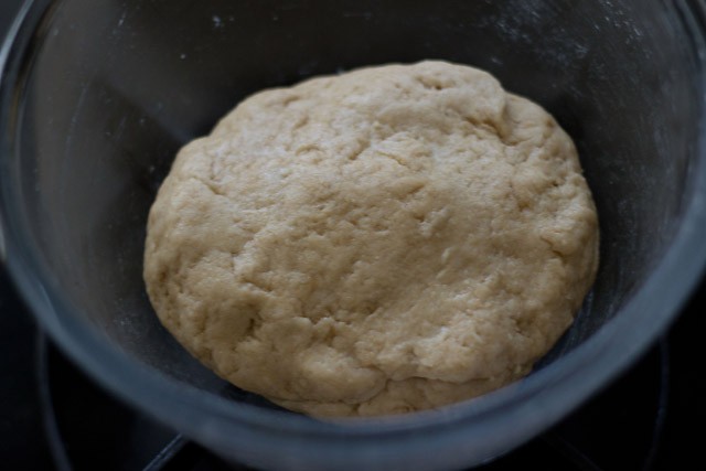 kneaded dough to make garlic bread rolls recipe.