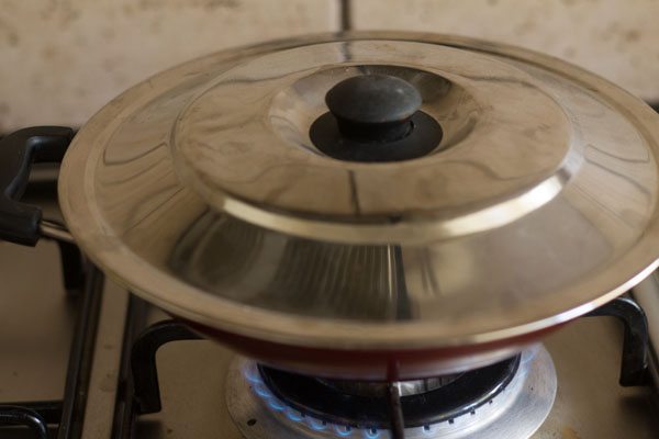 pentola coperta con coperchio per il poha a vapore