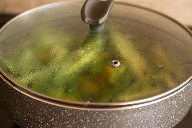 cooking bhindi