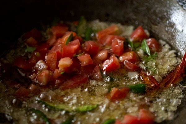 tomatoes added to mixture