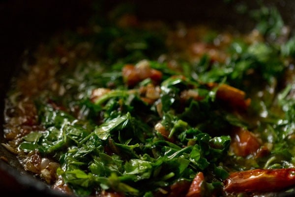 mix methi leaves with the mixture