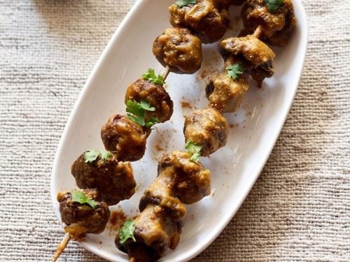 mushroom tikka recipe, tandoori mushroom recipe