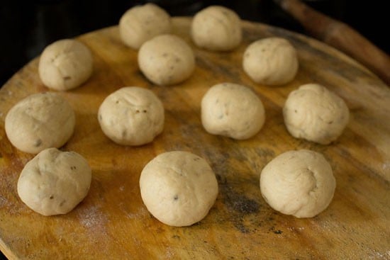 small dough balls. 