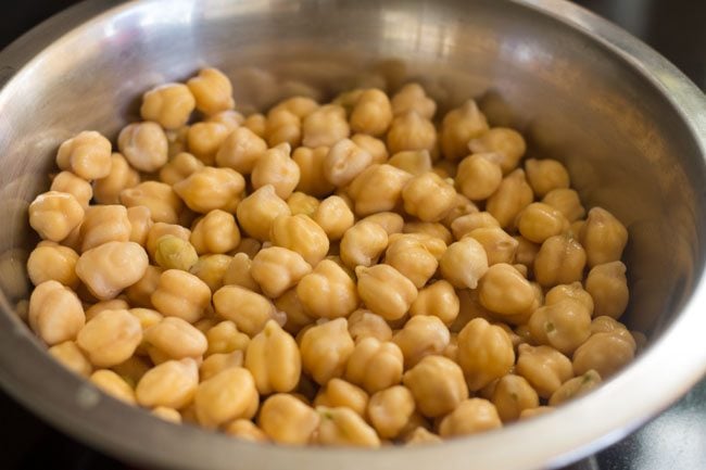 drained chickpeas in a bowl