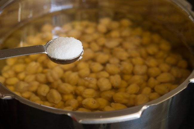 salt added to pressure cooker