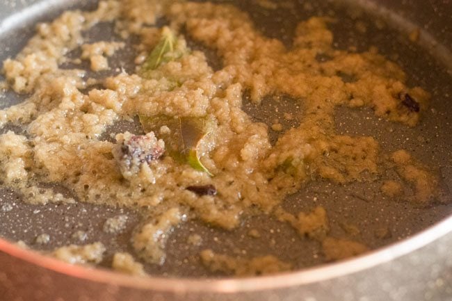 sauteing onion paste