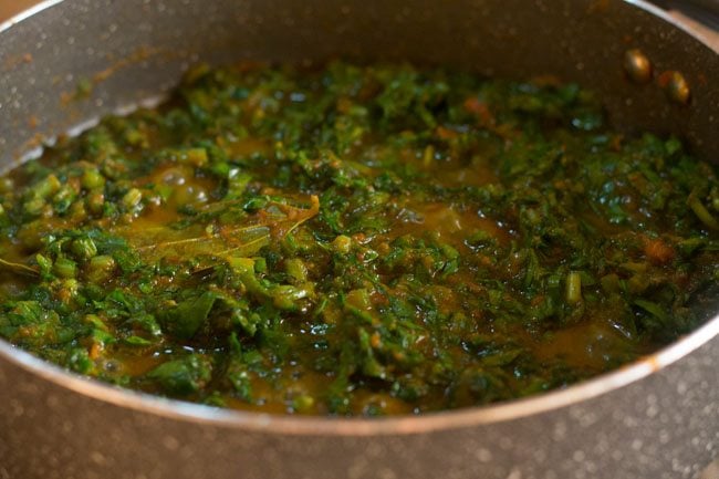 saute palak mixture