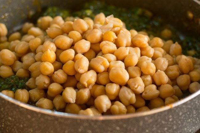 cooked chickpeas added