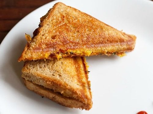 paneer bhurji sandwich recipe