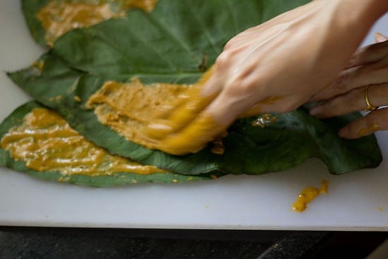 applying batter.