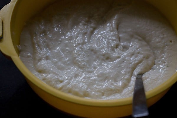 fermented batter for making khatta dhokla. 