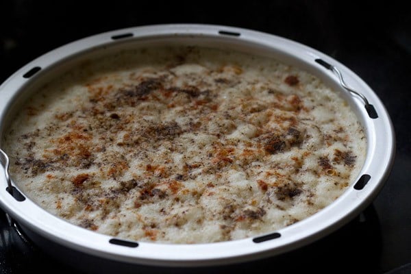 steamed white dhokla. 