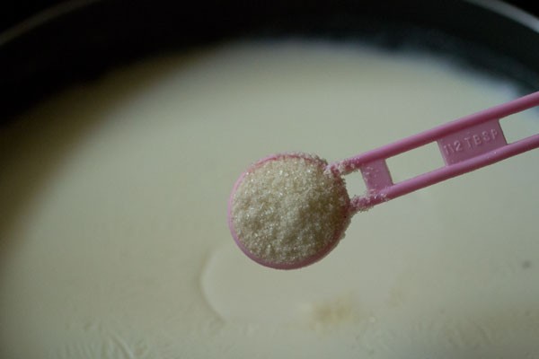 sugar added to milk