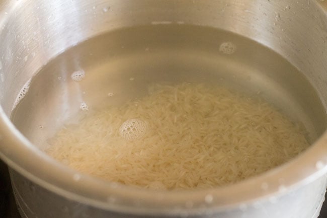 add rice to a pot with water