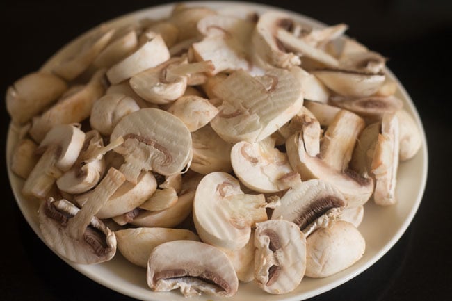 chopped mushroom in a plate