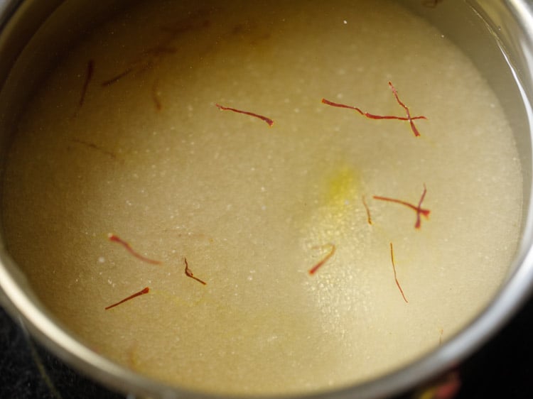 water added to sugar for kesari recipe. 