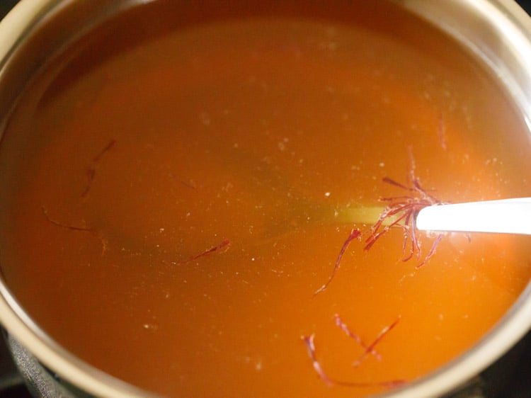 heating sugar solution.