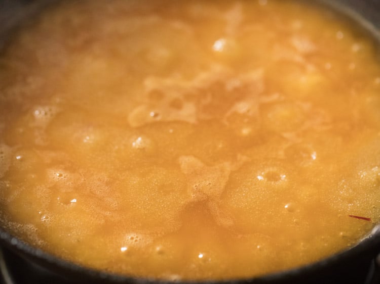 cooking the mixture stirring often.