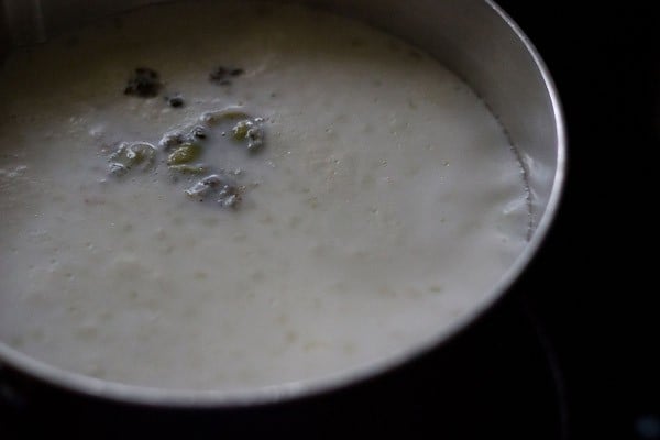 milk and cardamom powder added.