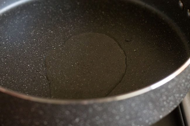 heating ghee in a pan. 