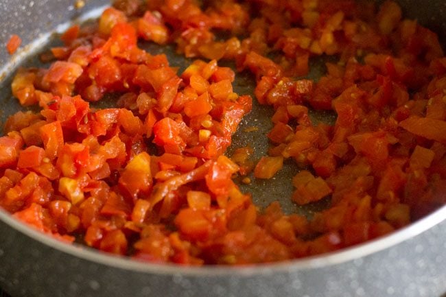 sautéing tomatoes. 