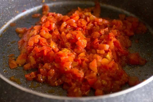 sautéing tomatoes. 