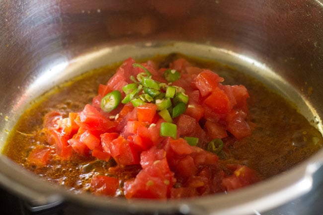 chopped tomato and green chili added