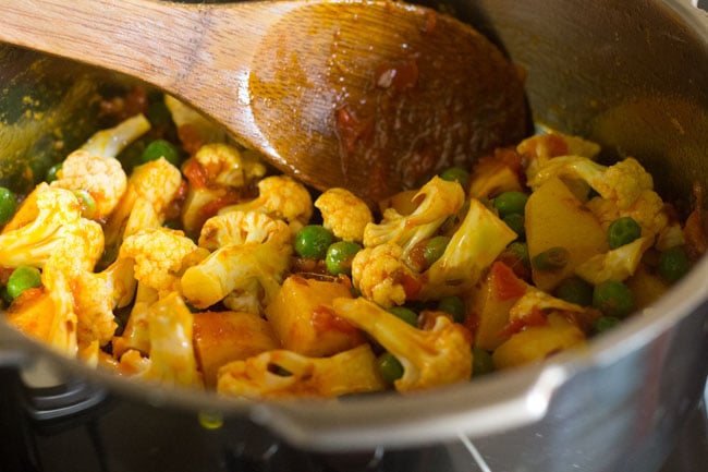 stir and sauteing veggies