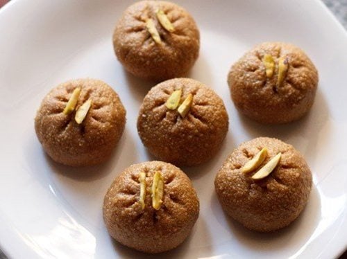 sandesh served in a white plate