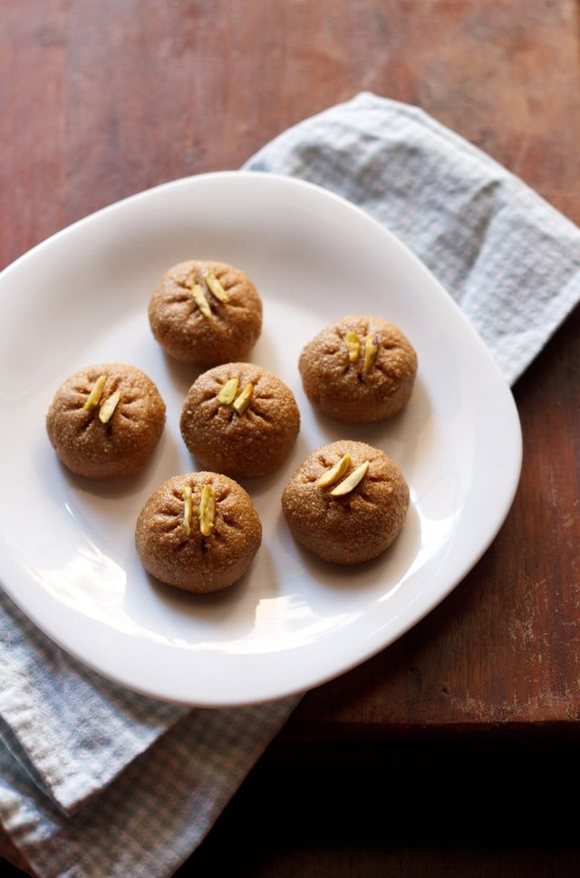 sandesh served in a white plate