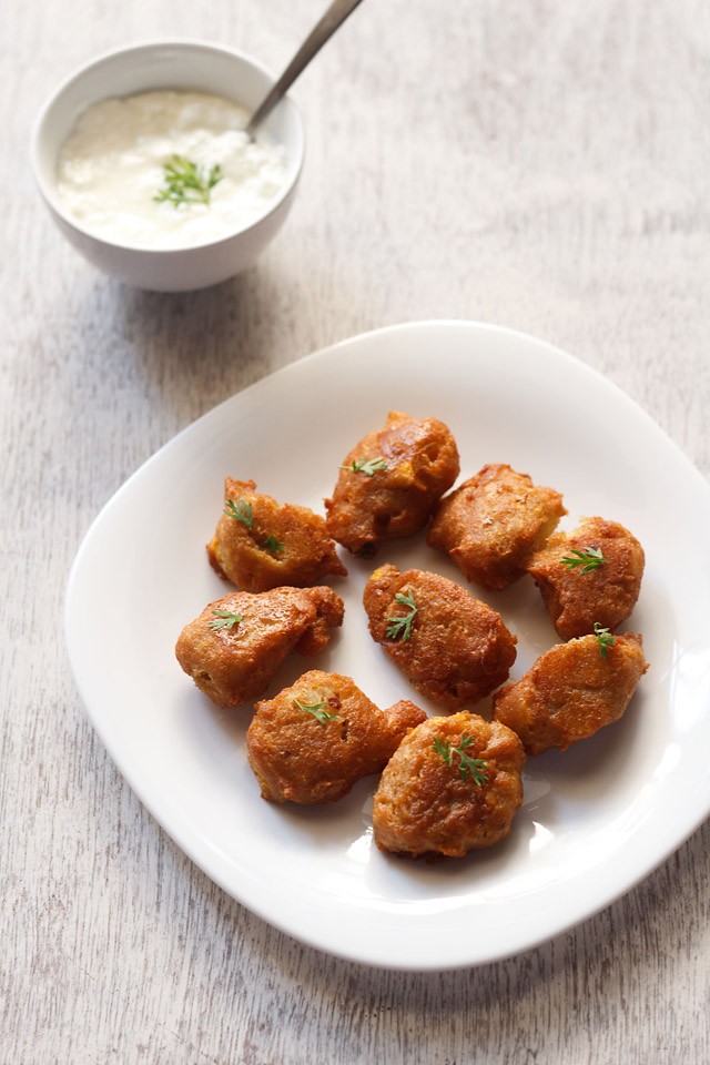 kaddu pakoras, pumpkin fritters recipe