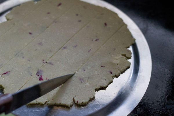 cut cashew dough - kaju katli recipe