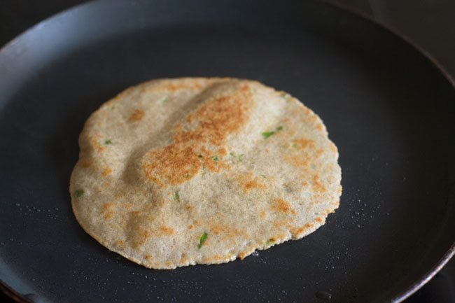 cooked kuttu ka paratha on tawa