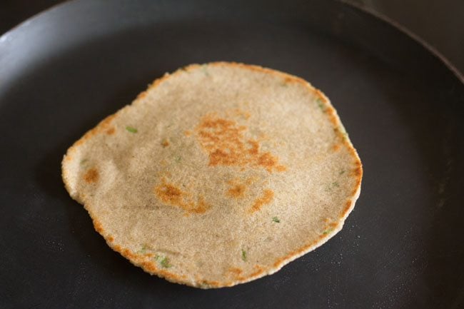 cooked kuttu ka paratha on tawa