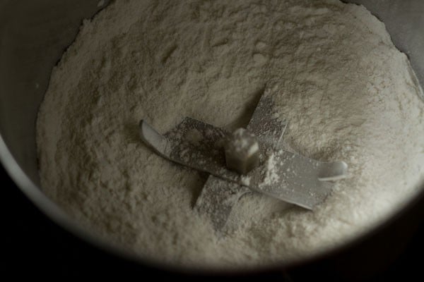 top shot of powdered sugar in mixing bowl.