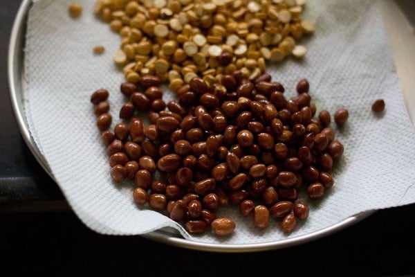 peanuts on paper towels