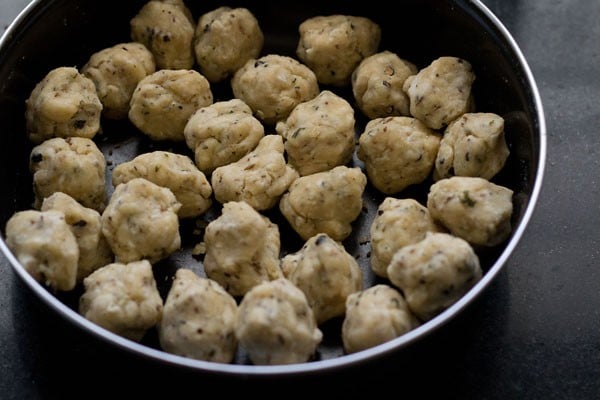 small balls in the mixing bowl