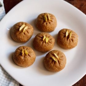 sandesh served in a white plate