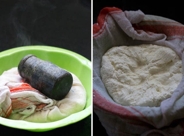 collage of paneer setting in a bowl