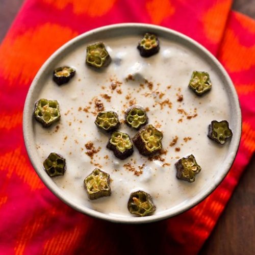 bhindi raita recipe, okra raita recipe