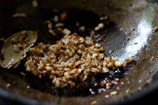 sautéing onions till golden. 