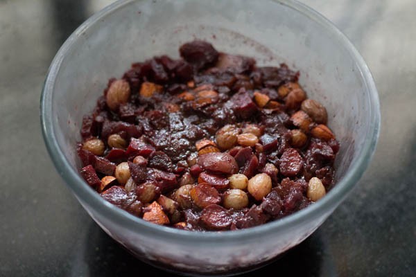 soaked nuts and dry fruits on 14th day. 