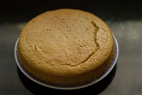 base cake on a plate.